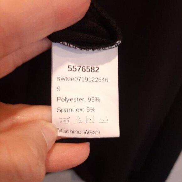 3/$20 SHEIN Mock Neck Fitted Top Sheer Inset Long Sleeve Sexy Black Plus Size 3X - Picture 9 of 9